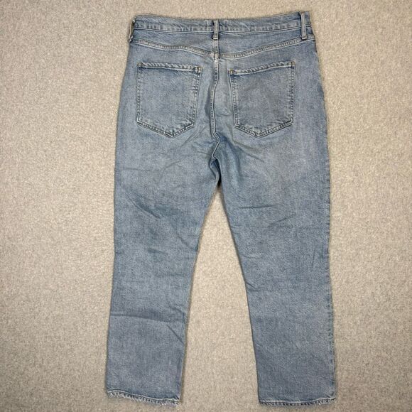 Agolde Women’s Size 31 Button Fly Light Wash Cropped Blue Jeans - Picture 9 of 10